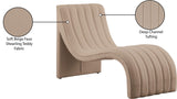 Orian Faux Shearling Teddy Fabric / Iron / Foam Contemporary Beige Teddy Fabric Chaise - 26.5" W x 59" D x 36.5" H