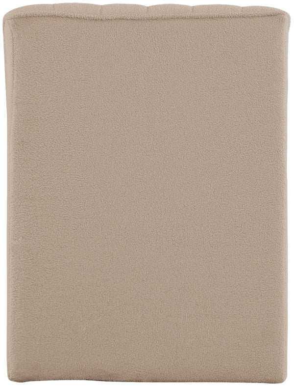 Orian Faux Shearling Teddy Fabric / Iron / Foam Contemporary Beige Teddy Fabric Chaise - 26.5" W x 59" D x 36.5" H