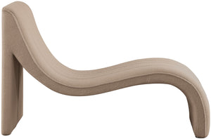 Orian Faux Shearling Teddy Fabric / Iron / Foam Contemporary Beige Teddy Fabric Chaise - 26.5" W x 59" D x 36.5" H