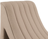 Orian Faux Shearling Teddy Fabric / Iron / Foam Contemporary Beige Teddy Fabric Chaise - 26.5" W x 59" D x 36.5" H