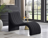 Orian Faux Shearling Teddy Fabric / Iron / Foam Contemporary Black Teddy Fabric Chaise - 26.5" W x 59" D x 36.5" H
