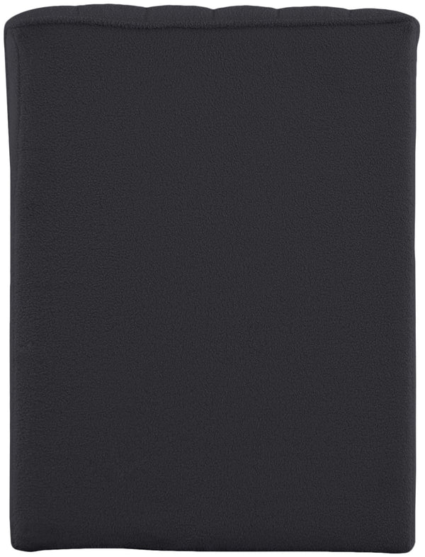 Orian Faux Shearling Teddy Fabric / Iron / Foam Contemporary Black Teddy Fabric Chaise - 26.5" W x 59" D x 36.5" H