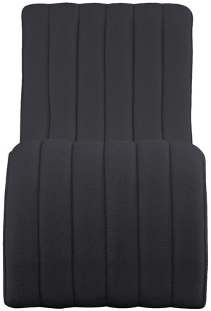 Orian Faux Shearling Teddy Fabric / Iron / Foam Contemporary Black Teddy Fabric Chaise - 26.5" W x 59" D x 36.5" H