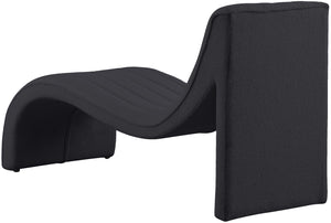 Orian Faux Shearling Teddy Fabric / Iron / Foam Contemporary Black Teddy Fabric Chaise - 26.5" W x 59" D x 36.5" H