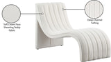 Orian Faux Shearling Teddy Fabric / Iron / Foam Contemporary Cream Teddy Fabric Chaise - 26.5" W x 59" D x 36.5" H