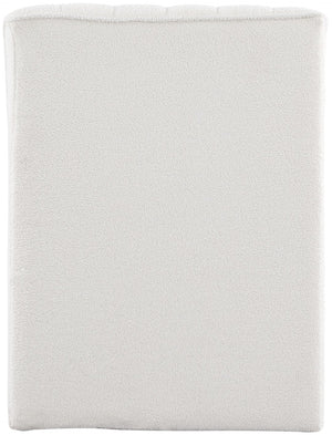 Orian Faux Shearling Teddy Fabric / Iron / Foam Contemporary Cream Teddy Fabric Chaise - 26.5" W x 59" D x 36.5" H