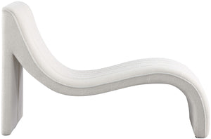 Orian Faux Shearling Teddy Fabric / Iron / Foam Contemporary Cream Teddy Fabric Chaise - 26.5" W x 59" D x 36.5" H