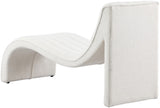 Orian Faux Shearling Teddy Fabric / Iron / Foam Contemporary Cream Teddy Fabric Chaise - 26.5" W x 59" D x 36.5" H