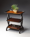 Butler Specialty Kimiko 3 Tier Side Table XRT Transitional Cherry Wood, Cherry Veneers 1570109-BUTLER