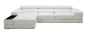 VIG Furniture Divani Casa Chrysanthemum Mini - Modern White Leather Left Facing Sectional Sofa VGKK1576-MINI-M-WHT
