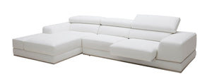VIG Furniture Divani Casa Chrysanthemum Mini - Modern White Leather Left Facing Sectional Sofa VGKK1576-MINI-M-WHT