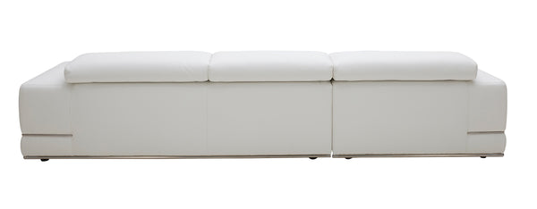 VIG Furniture Divani Casa Chrysanthemum Mini - Modern White Leather Left Facing Sectional Sofa VGKK1576-MINI-M-WHT