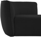 Hilton Boucle Fabric / Engineered Wood / Foam Contemporary Black Fabric Chaise - 90" W x 37" D x 29" H