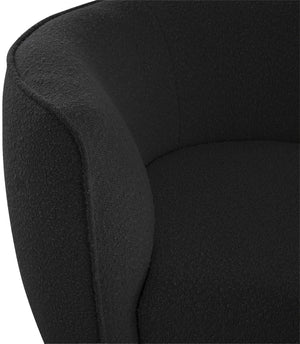 Hilton Boucle Fabric / Engineered Wood / Foam Contemporary Black Fabric Chaise - 90" W x 37" D x 29" H