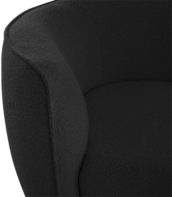 Hilton Boucle Fabric / Engineered Wood / Foam Contemporary Black Fabric Chaise - 90" W x 37" D x 29" H