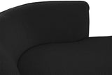 Hilton Boucle Fabric / Engineered Wood / Foam Contemporary Black Fabric Chaise - 90" W x 37" D x 29" H