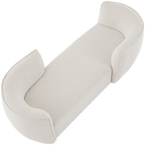 Hilton Boucle Fabric / Engineered Wood / Foam Contemporary Cream Fabric Chaise - 90" W x 37" D x 29" H