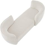 Hilton Boucle Fabric / Engineered Wood / Foam Contemporary Cream Fabric Chaise - 90" W x 37" D x 29" H