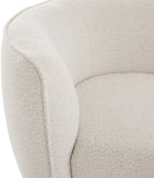 Hilton Boucle Fabric / Engineered Wood / Foam Contemporary Cream Fabric Chaise - 90" W x 37" D x 29" H