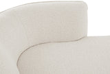 Hilton Boucle Fabric / Engineered Wood / Foam Contemporary Cream Fabric Chaise - 90" W x 37" D x 29" H