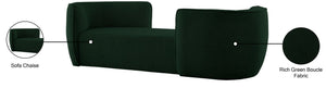 Hilton Boucle Fabric / Engineered Wood / Foam Contemporary Green Fabric Chaise - 90" W x 37" D x 29" H