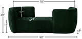 Hilton Boucle Fabric / Engineered Wood / Foam Contemporary Green Fabric Chaise - 90" W x 37" D x 29" H