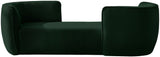 Hilton Boucle Fabric / Engineered Wood / Foam Contemporary Green Fabric Chaise - 90" W x 37" D x 29" H