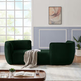 Hilton Boucle Fabric / Engineered Wood / Foam Contemporary Green Fabric Chaise - 90" W x 37" D x 29" H