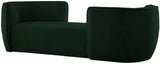 Hilton Boucle Fabric / Engineered Wood / Foam Contemporary Green Fabric Chaise - 90" W x 37" D x 29" H