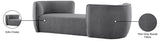 Hilton Boucle Fabric / Engineered Wood / Foam Contemporary Grey Fabric Chaise - 90" W x 37" D x 29" H