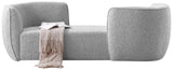 Hilton Boucle Fabric / Engineered Wood / Foam Contemporary Grey Fabric Chaise - 90" W x 37" D x 29" H