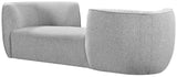 Hilton Boucle Fabric / Engineered Wood / Foam Contemporary Grey Fabric Chaise - 90" W x 37" D x 29" H