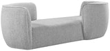 Hilton Boucle Fabric / Engineered Wood / Foam Contemporary Grey Fabric Chaise - 90" W x 37" D x 29" H