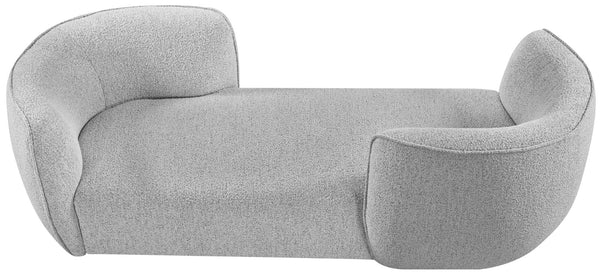 Hilton Boucle Fabric / Engineered Wood / Foam Contemporary Grey Fabric Chaise - 90" W x 37" D x 29" H