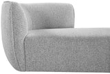 Hilton Boucle Fabric / Engineered Wood / Foam Contemporary Grey Fabric Chaise - 90" W x 37" D x 29" H