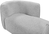 Hilton Boucle Fabric / Engineered Wood / Foam Contemporary Grey Fabric Chaise - 90" W x 37" D x 29" H