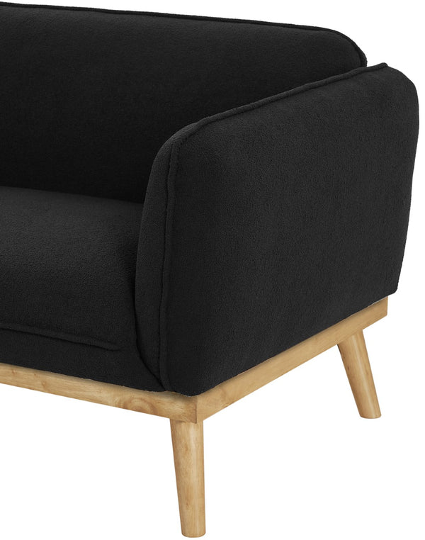 Nolita Boucle Fabric / Solid Wood / Foam Mid-Century Modern Black Boucle Fabric Chair - 40.5" W x 32.5" D x 32" H