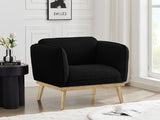 Nolita Boucle Fabric / Solid Wood / Foam Mid-Century Modern Black Boucle Fabric Chair - 40.5" W x 32.5" D x 32" H