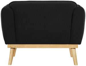Nolita Boucle Fabric / Solid Wood / Foam Mid-Century Modern Black Boucle Fabric Chair - 40.5" W x 32.5" D x 32" H