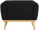 Nolita Boucle Fabric / Solid Wood / Foam Mid-Century Modern Black Boucle Fabric Chair - 40.5" W x 32.5" D x 32" H