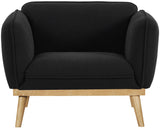 Nolita Boucle Fabric / Solid Wood / Foam Mid-Century Modern Black Boucle Fabric Chair - 40.5" W x 32.5" D x 32" H