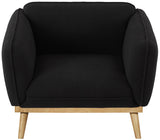 Nolita Boucle Fabric / Solid Wood / Foam Mid-Century Modern Black Boucle Fabric Chair - 40.5" W x 32.5" D x 32" H