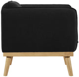 Nolita Boucle Fabric / Solid Wood / Foam Mid-Century Modern Black Boucle Fabric Chair - 40.5" W x 32.5" D x 32" H