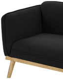 Nolita Boucle Fabric / Solid Wood / Foam Mid-Century Modern Black Boucle Fabric Chair - 40.5" W x 32.5" D x 32" H