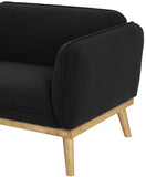 Nolita Boucle Fabric / Solid Wood / Foam Mid-Century Modern Black Boucle Fabric Loveseat - 62.5" W x 32.5" D x 32" H