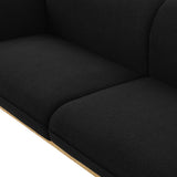 Nolita Boucle Fabric / Solid Wood / Foam Mid-Century Modern Black Boucle Fabric Loveseat - 62.5" W x 32.5" D x 32" H