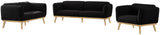 Nolita Boucle Fabric / Solid Wood / Foam Mid-Century Modern Black Boucle Fabric Loveseat - 62.5" W x 32.5" D x 32" H