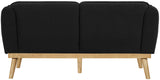 Nolita Boucle Fabric / Solid Wood / Foam Mid-Century Modern Black Boucle Fabric Loveseat - 62.5" W x 32.5" D x 32" H