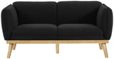 Nolita Boucle Fabric / Solid Wood / Foam Mid-Century Modern Black Boucle Fabric Loveseat - 62.5" W x 32.5" D x 32" H