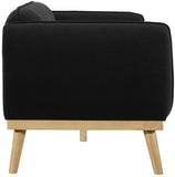 Nolita Boucle Fabric / Solid Wood / Foam Mid-Century Modern Black Boucle Fabric Loveseat - 62.5" W x 32.5" D x 32" H